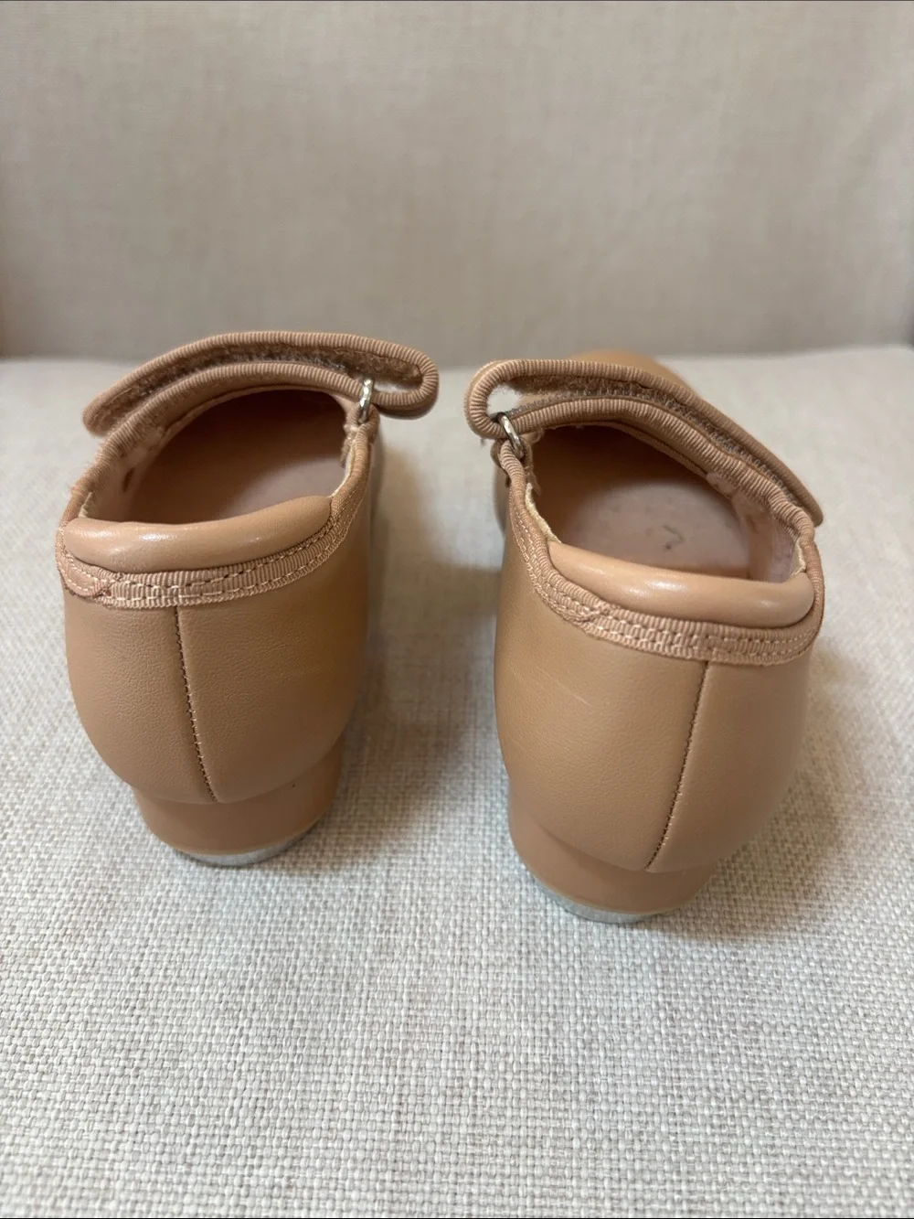 Stelle Toddler Girls Tan Tap Shoes with Velcro Hook-and-Loop Strap
